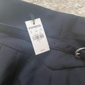 Express black pencil skirt with belt and back zipper closure. Brand new w/tags